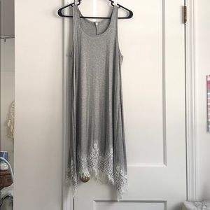 Grey dress with lace bottom